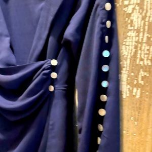 Navy blouse with button detailing